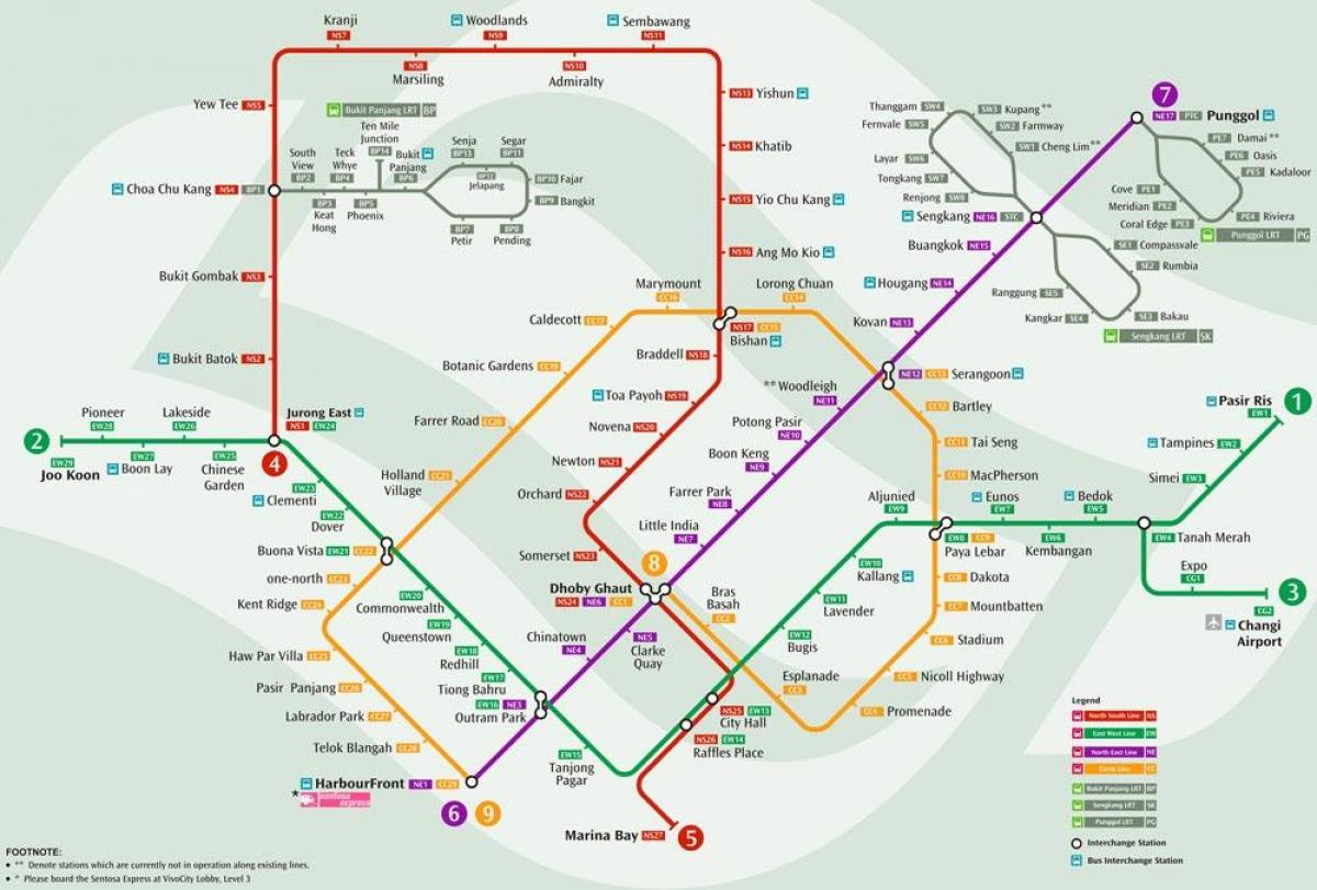 mrt system mapa Singapore