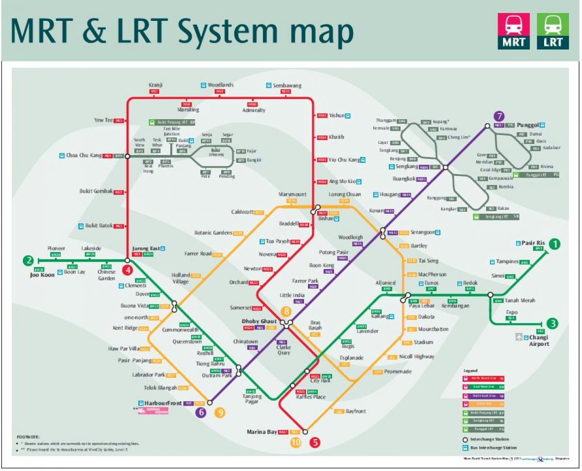 lrt mapa ang ruta ng Singapore