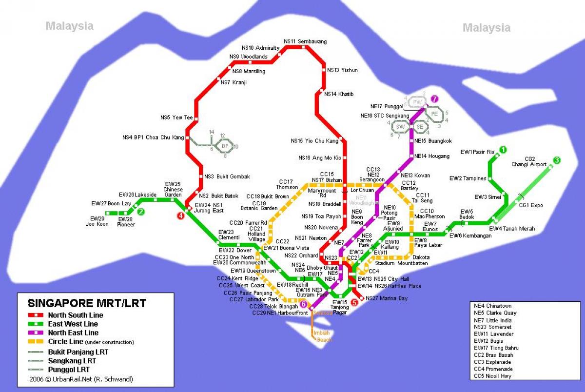 mrt station ng Singapore mapa