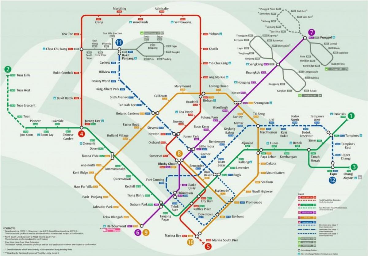 mapa ng mrt station ng Singapore