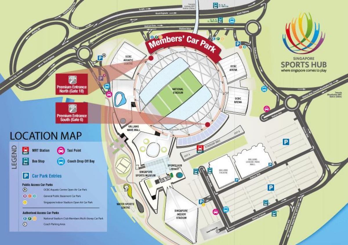 stadium sa Singapore mrt mapa