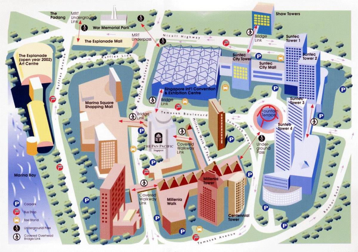 Central Business District Singapore Mapa