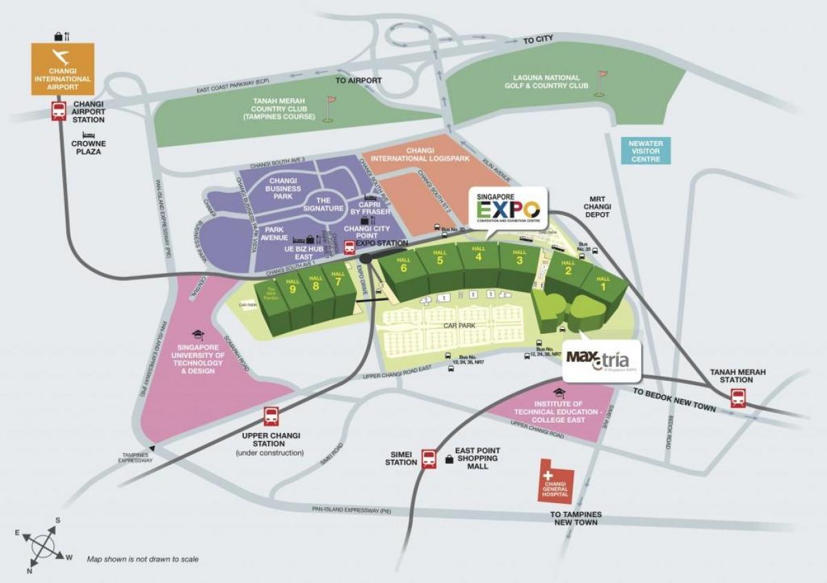 mapa ng Singapore expo