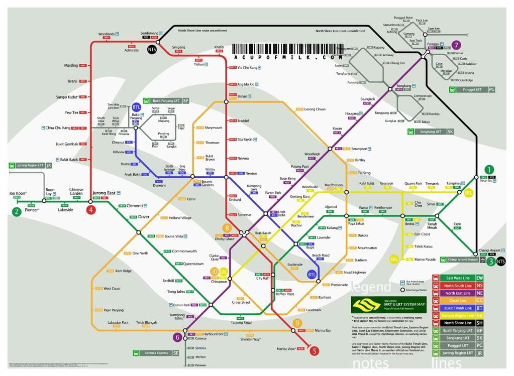 mapa ng Singapore mrt