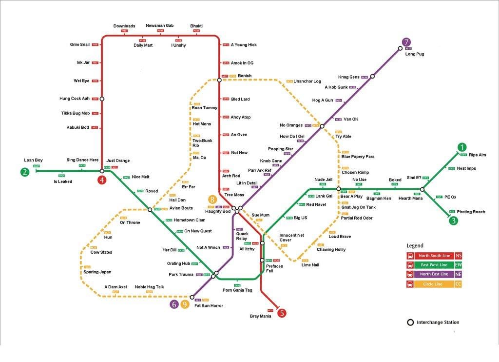 mrt station mapa Singapore
