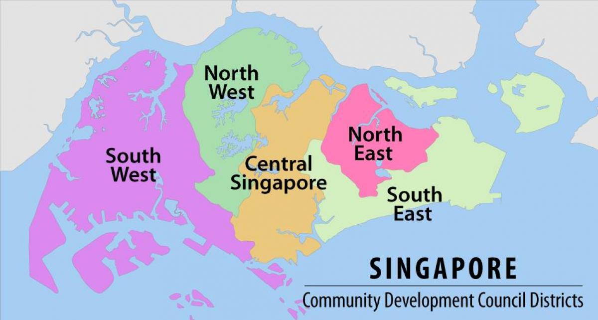 mapa ng Singapore rehiyon