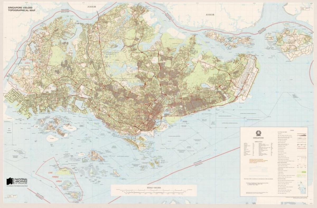 mapa ng Singapore topographic