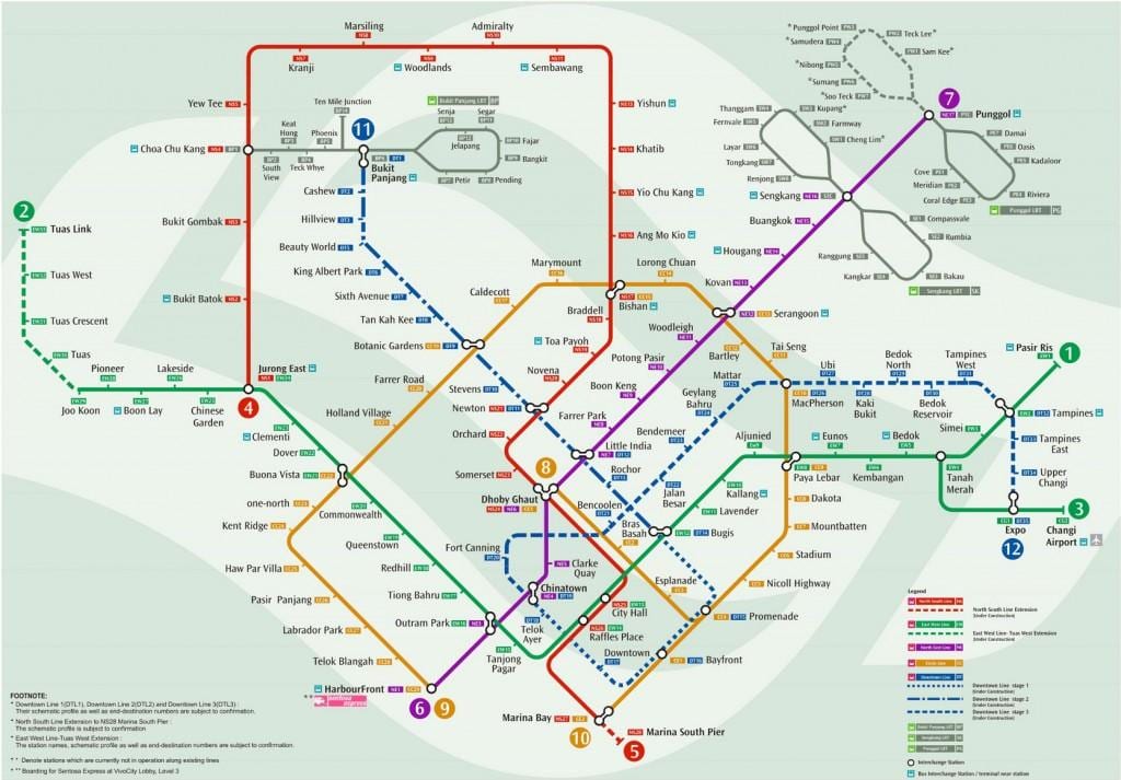 mapa ng Singapore tren