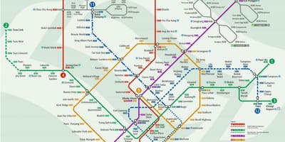 Mapa ng Singapore tren